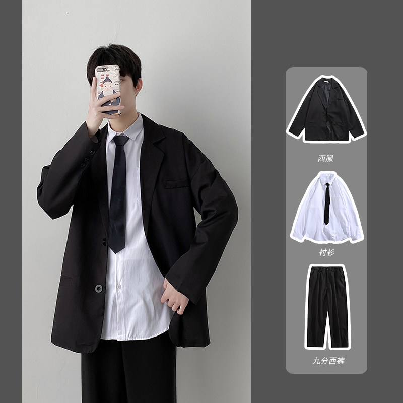 작은 정장 재킷 남자 초봄 가을 DK 유니폼 INS 잘 생긴 한국 버전 트렌디 한 탑 캐주얼 정장