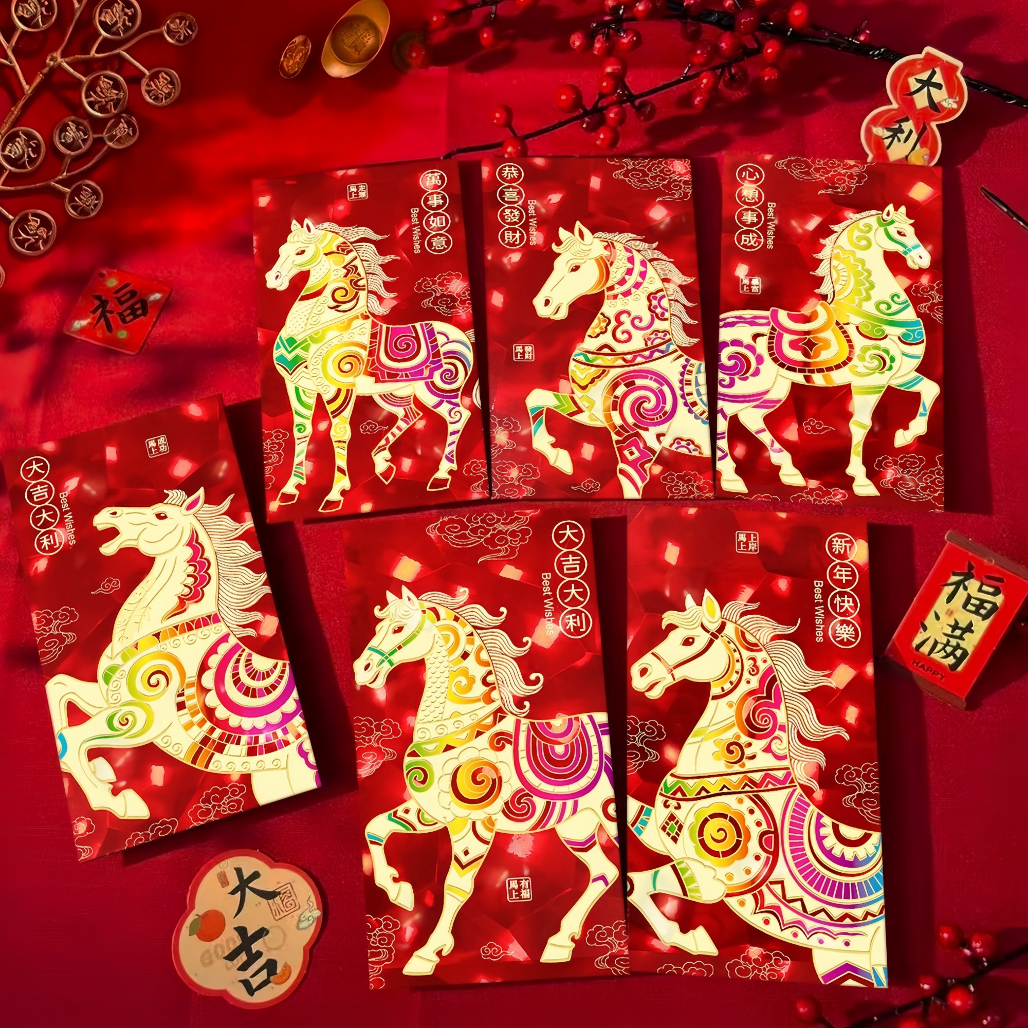 2026马年新款加硬加厚烫金红包