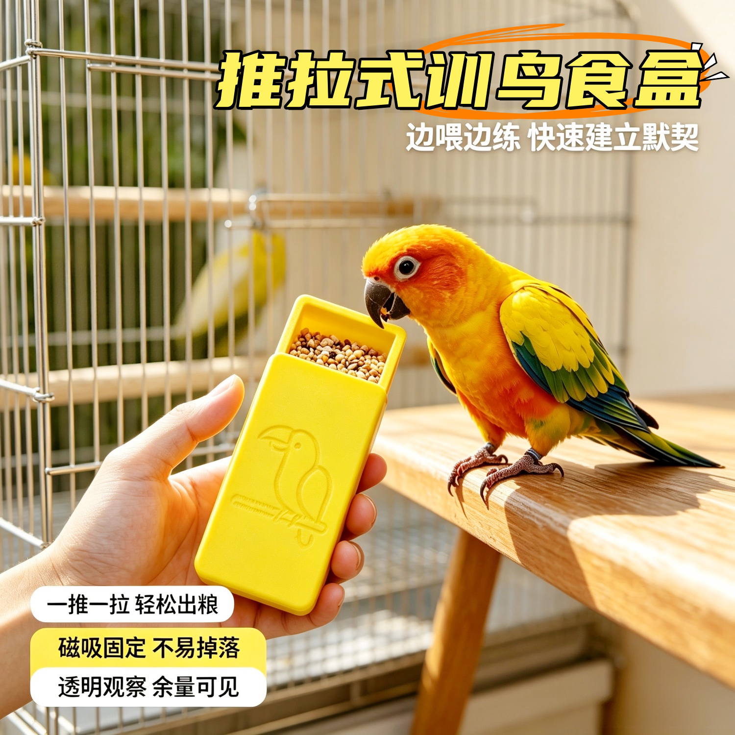 宠帮仕手养训鸟食盒防撒便携防潮