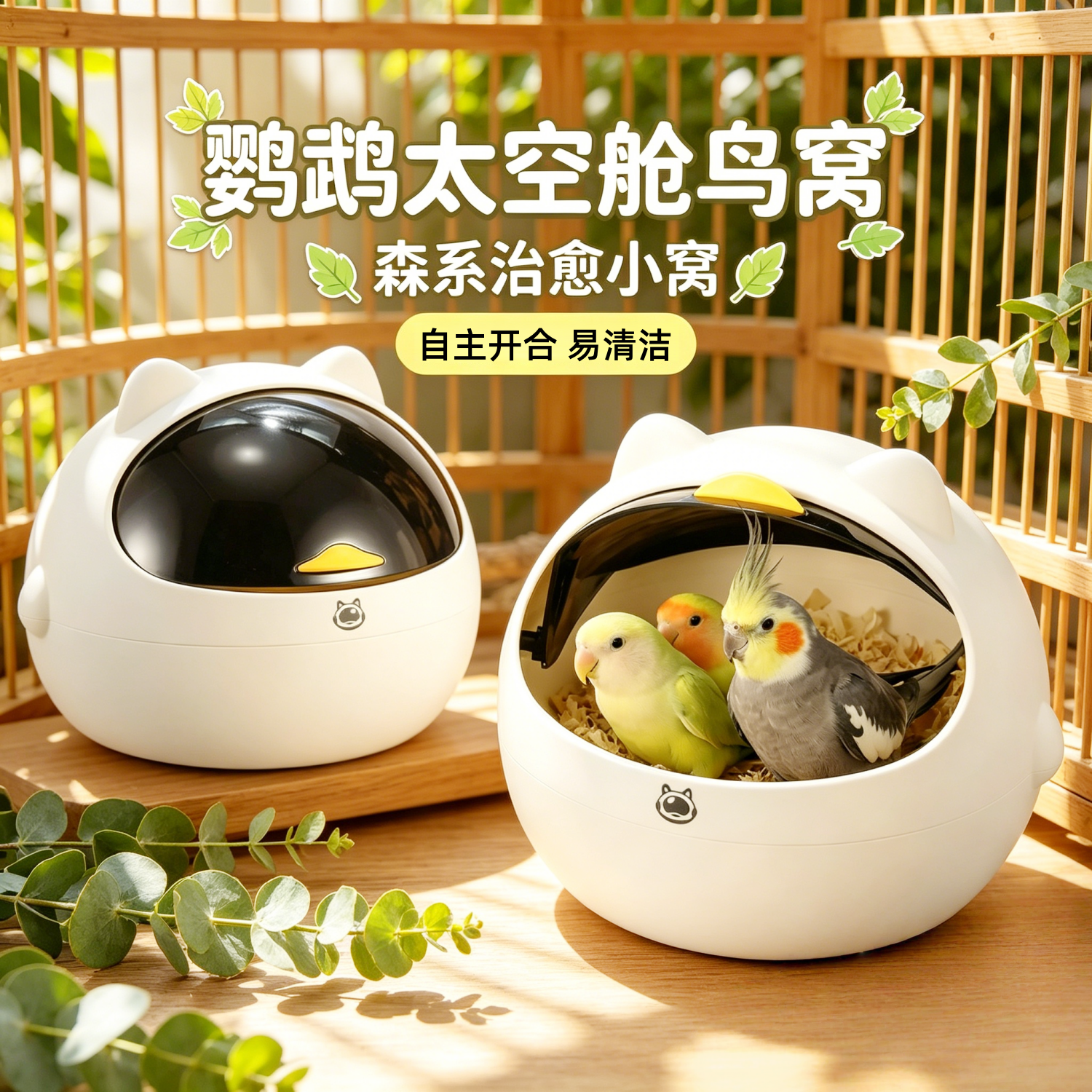 新款鹦鹉太空舱鸟窝牡丹玄凤虎皮小太阳鹦鹉四季通用鸟用繁殖箱