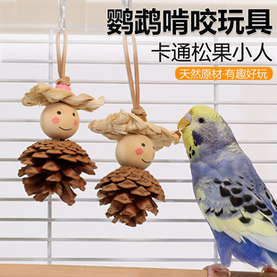 小鸟玩具磨牙松果球牡丹虎皮鹦鹉专用啃咬玩具解闷自嗨鸟笼内装 饰