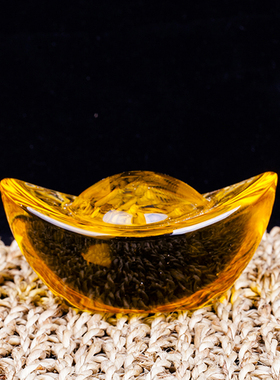 黄水晶元宝摆件大小天然水晶