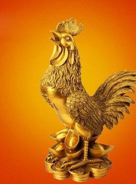 纯铜鸡摆件铜公鸡金鸡十二生肖鸡吉祥物家居客厅工艺品摆件