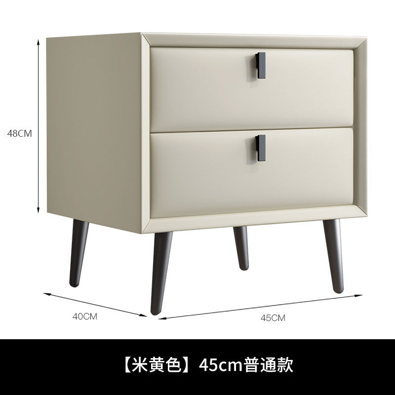 皮床头柜实木现代简约卧室床边柜小型迷你皮质意式极简铁艺床头i.