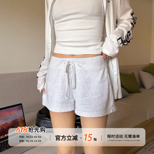 饭饭又饿了复古休闲短裤女夏