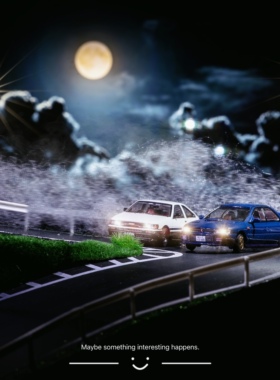 1/64 《头文字d山路下山坡路》场景 拟真动画 小雨哥出品 新品