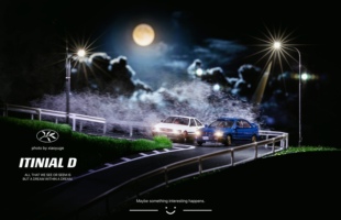 1/64 《头文字d山路下山坡路》场景 拟真动画 小雨哥出品 新品