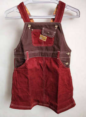 日单HOWDY DOODY'S红色和咖啡色有夹绒背带裙120/130