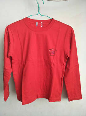 TK大红色扑克图案长袖130