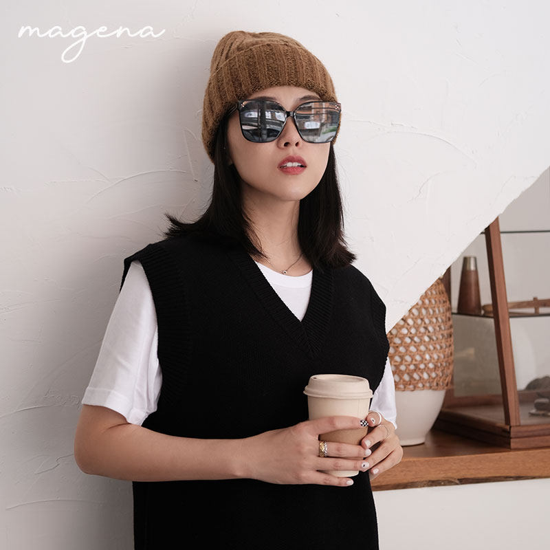 MAGENA进口驼羊毛 欧美范针织帽 气场毛线帽 INS风冷帽 秋冬女帽