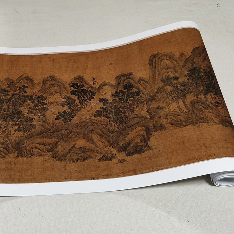 1:1宋 郭忠恕 临王维辋川图 真迹复制32x449cm芝加哥东方图书馆藏