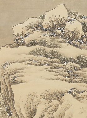 清 金廷标 遥圃采芝图 35x73cm真迹复制品 台北故宫藏清代人物画