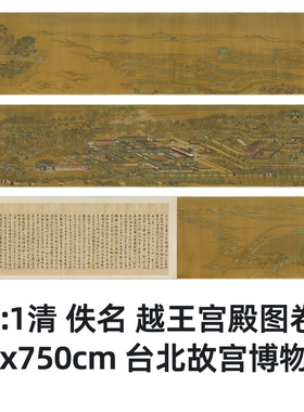 清佚名越王宫殿图卷真迹复制