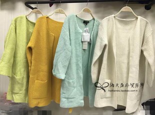 厚实款 外贸原单大牌ET 秋羊毛混纺 开身毛衣外套 百搭宽松大版