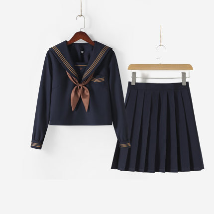 【绀色茶羽中】正版JK制服日系长袖秋冬水手服学院风套装班服校服
