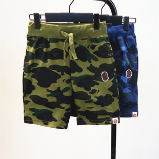 中大童运动中裤 男童迷彩夏季 儿童刺绣纯棉五分裤 2025潮牌童装 短裤