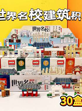 拼装玩具礼品套装世界名校积木