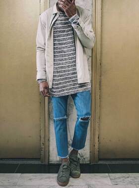 【Ohh】现货FAIRPLAY FILMORE刀割破坏牛仔九分裤publish副品牌