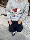 秋冬儿童卡通小狗印花摇粒绒卫衣 mama studio 灰色圆领上衣ins潮