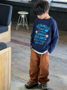 新款 mama studio 儿童春季 圆领T恤高街cityboy潮 手绘插画印花长袖