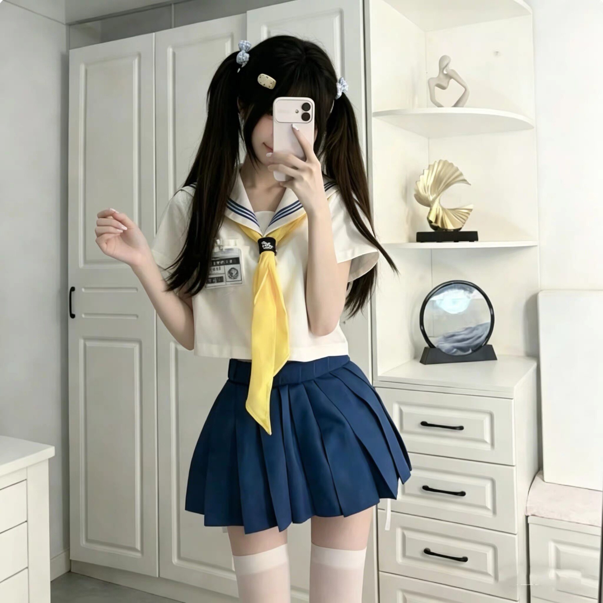 正版白领蓝三本女jk制服裙套装