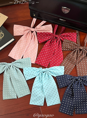 栀枝兔jk波点大领结免打少女鬼怪蝴蝶结衬衫红色水色蓝色薄荷粉色