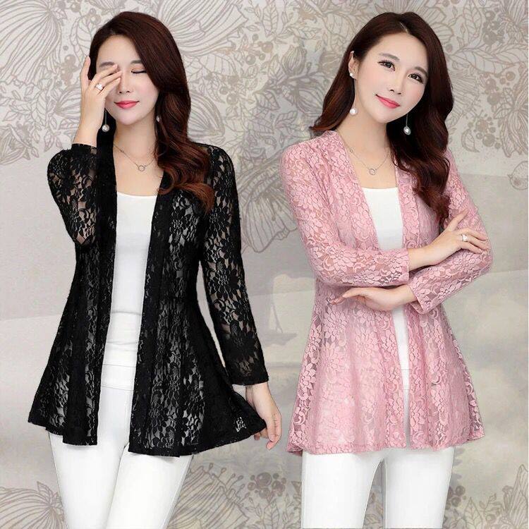 夏季大码女装蕾丝披肩外套女薄款短款防晒衣外搭沙滩开衫镂空上衣