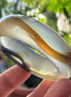 天然海洋玉髓加宽高冰草花一线冰透水墨意境山景云层景观手镯57口