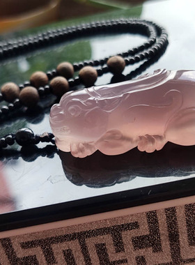 云臻阁天然高冰紫玉髓手工雕刻貔貅吊坠挂件生动编绳灵貅项坠