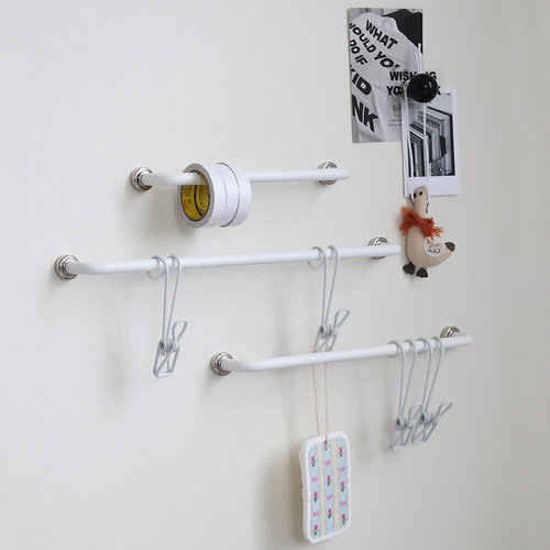 黑白色磁吸挂杆冰箱侧面置物挂杆装饰厨房毛巾手套抹布收纳挂杆