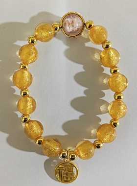 夜光金箔香灰琉璃手串手链纳福转运寺庙景区情侣旅游