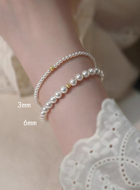 尺寸全 shi家珍珠手链baby小米珠弹力线手串简约2025新款闺蜜