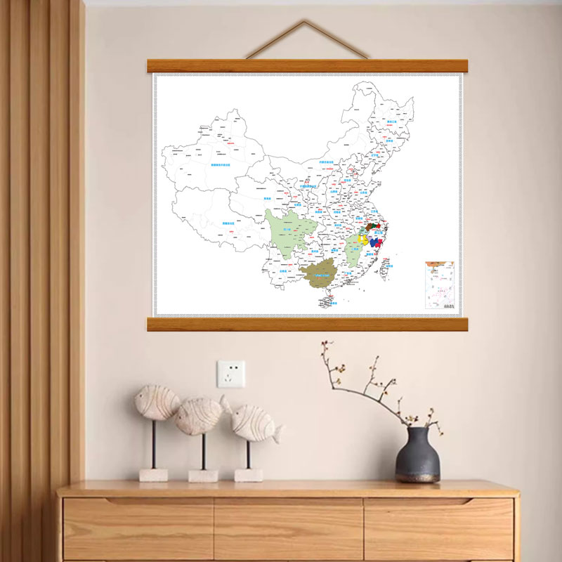全国市级划分地图旅游打卡手绘地图纪念DIY涂色填色涂鸦旅行足迹