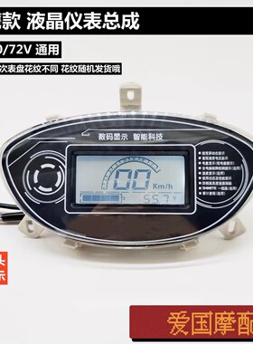电动车仪表迅鹰仪表总成码表48/60/72V通用液晶白屏幕战神显示器