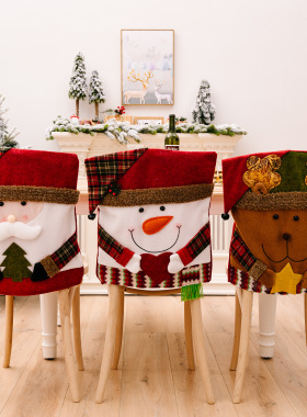 Cross-border new Christmas decoration chair cover stool cove