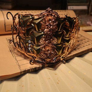 汉服半脸面具原创设计山文甲片面罩发饰 云中梦长歌 国风配饰道具