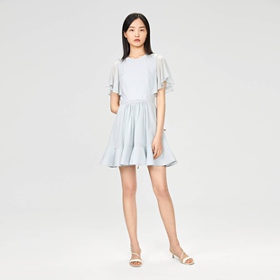 OVV春夏时尚优雅真丝连衣裙 正品国内代购