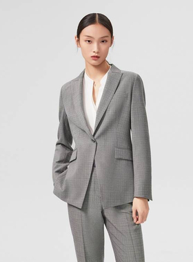 OVV春夏新款女装进口面料羊毛修身通勤套装西服外套正品国内代购