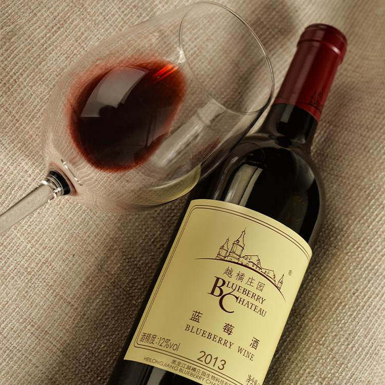 越橘庄园2013年蓝莓酒甜型低温发酵原浆酿造蓝莓果酒750ml/瓶