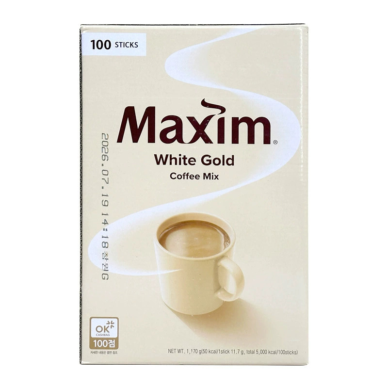 韩国原装进口 麦馨咖啡MAXIM 白金牛奶三合一速溶咖啡100条礼盒装