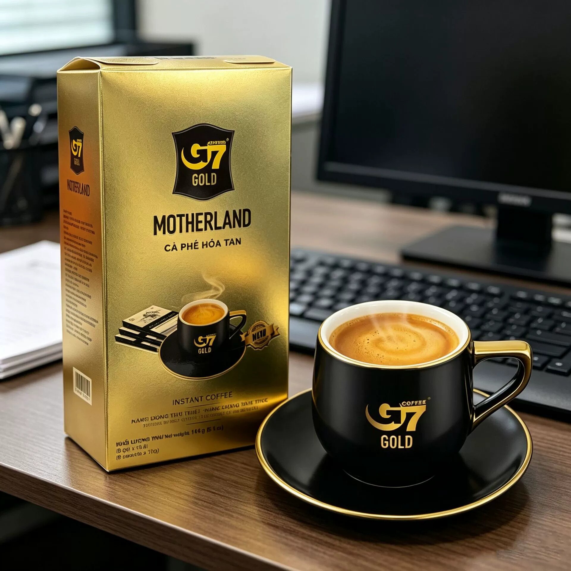 越南进口G7咖啡速溶三合一咖啡粉144克 8条入香浓网红食品