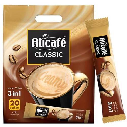 马来西亚咖啡alicafe啡特力法式碳烤特浓白三合一速溶咖啡粉条装