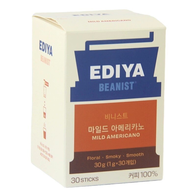 韩国进口冲泡EDIYA帝亚美式咖啡速溶黑咖啡粉醇香提神办公室冲饮