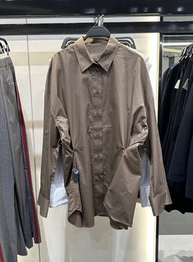 ZA外贸出口秋季新品大码可调节宽松翻领长袖衬衫上衣女 4764170