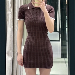 领针织迷你连衣裙0014001 ZA外贸出口春夏新品 POLO衫 女装 700 短袖