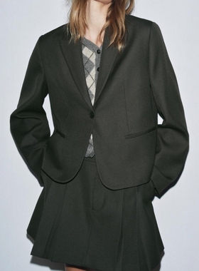 ZA外贸出口8858062女装新品经典基础款直裁细节西装外套8833062