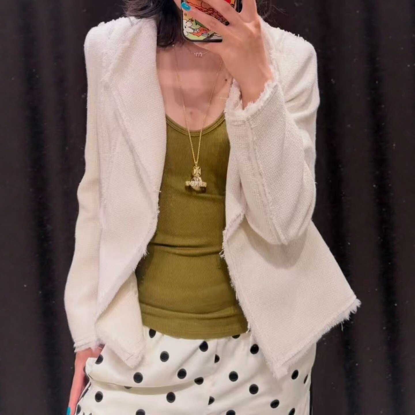 ZA外贸出口女通勤风单襟式开口设计毛边九分短裙西装外套 2717905