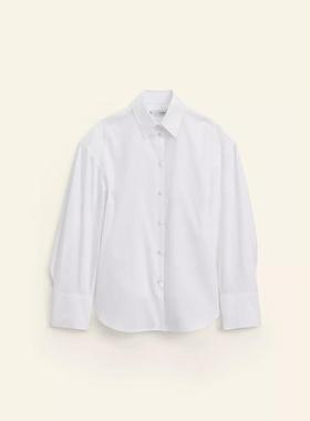 ZA外贸出口秋冬新品女装后背小绑带装饰府绸翻领衬衫 5099900