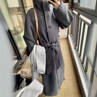 通勤气质感立领腰带大衣外套 式 3046369 街头风衣款 ZA外贸出口美式