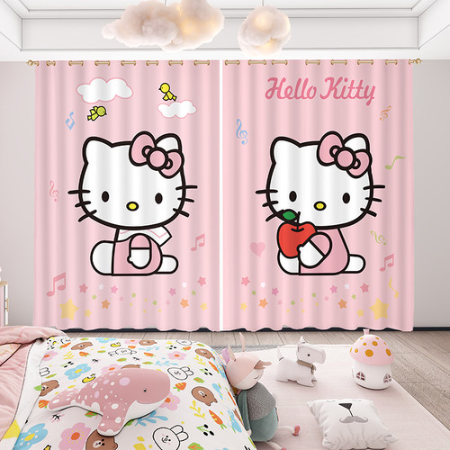 儿童房女孩窗帘HelloKitty凯蒂猫